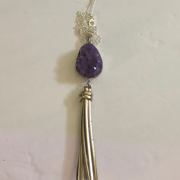 Amethyst Jeans Jewelry - Amethyst Pendant with Tassle. (Can be removed)NEW